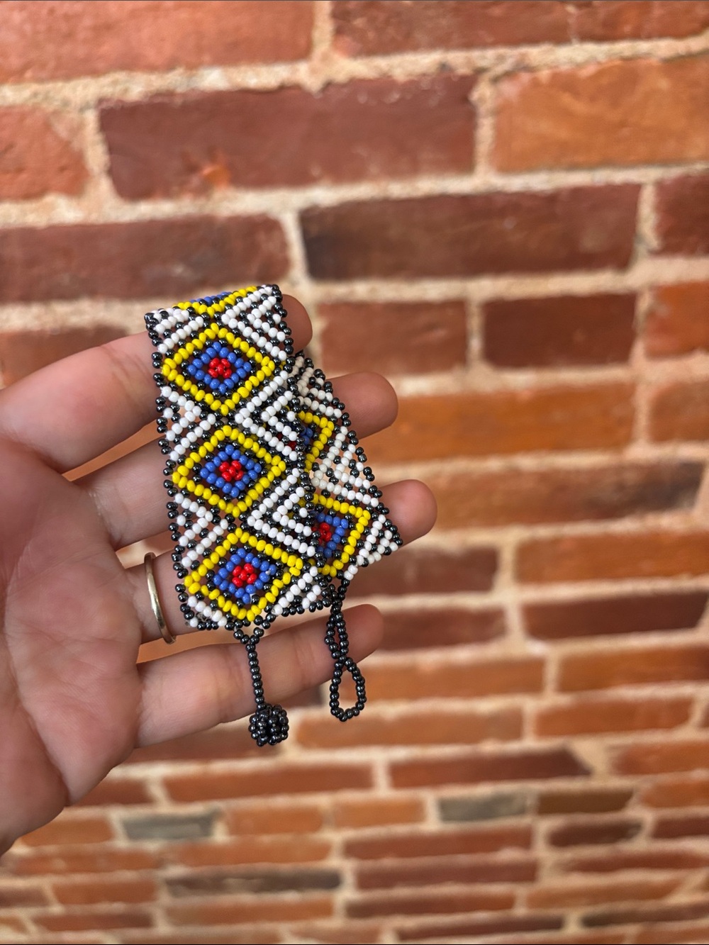 Source Unknown Beaded Bracelet in Yellow, Blue, Red, White, Black